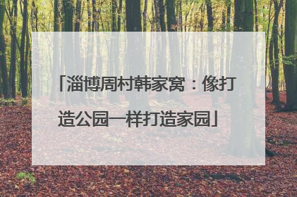 淄博周村韩家窝：像打造公园一样打造家园