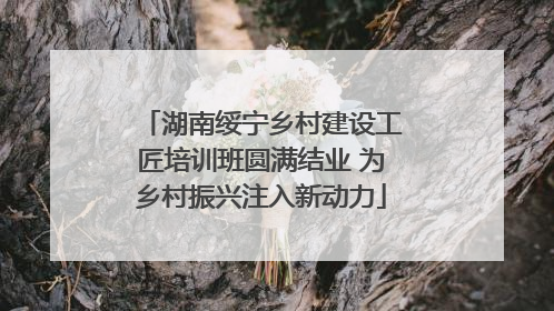 湖南绥宁乡村建设工匠培训班圆满结业 为乡村振兴注入新动力