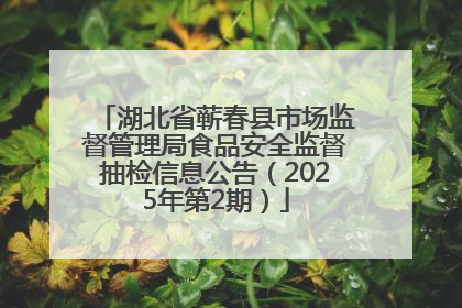 湖北省蕲春县市场监督管理局食品安全监督抽检信息公告（2025年第2期）
