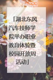 湖北东风汽车技师学院举办职业教育体验暨校园开放周活动