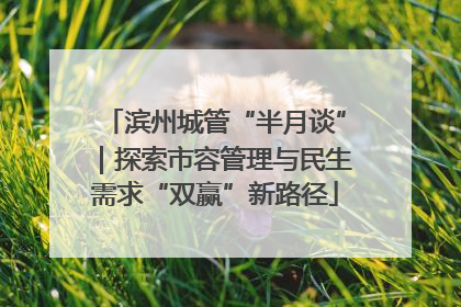 滨州城管“半月谈”｜探索市容管理与民生需求“双赢”新路径