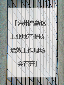漳州高新区工业地产提质增效工作现场会召开