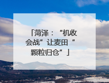 菏泽：“机收会战”让麦田“颗粒归仓”