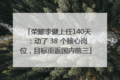 荣耀李健上任140天：动了 38 个核心岗位，目标重返国内前三