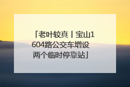 老叶较真丨宝山1604路公交车增设两个临时停靠站