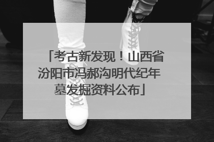 考古新发现！山西省汾阳市冯郝沟明代纪年墓发掘资料公布