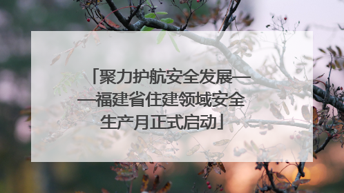 聚力护航安全发展——福建省住建领域安全生产月正式启动