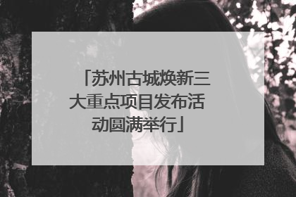 苏州古城焕新三大重点项目发布活动圆满举行
