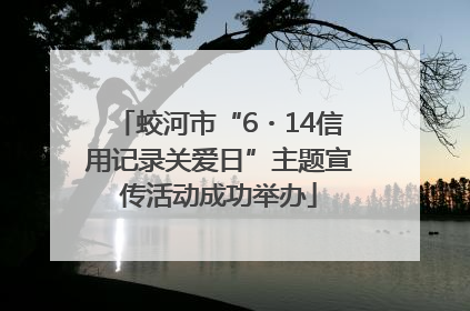 蛟河市“6・14信用记录关爱日”主题宣传活动成功举办