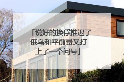 说好的换俘推迟了 俄乌和平前景又打上了一个问号