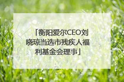 衡阳爱尔CEO刘晓琼当选市残疾人福利基金会理事