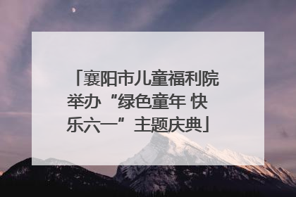 襄阳市儿童福利院举办“绿色童年 快乐六一”主题庆典