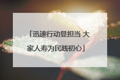 迅速行动显担当 大家人寿为民践初心