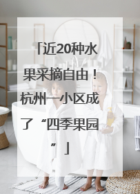 近20种水果采摘自由！杭州一小区成了“四季果园”