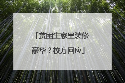 贫困生家里装修豪华？校方回应