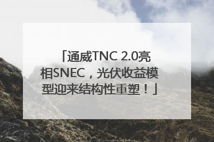 通威TNC 2.0亮相SNEC，光伏收益模型迎来结构性重塑！