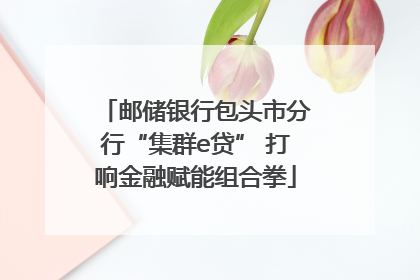 邮储银行包头市分行“集群e贷” 打响金融赋能组合拳