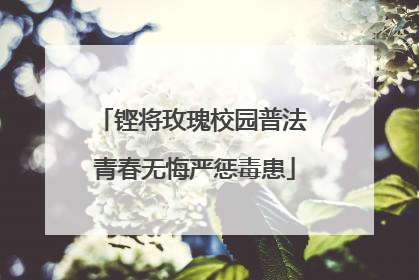 铿将玫瑰校园普法 青春无悔严惩毒患