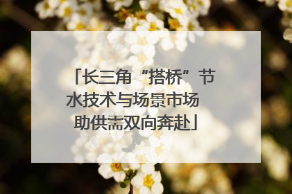 长三角“搭桥”节水技术与场景市场 助供需双向奔赴
