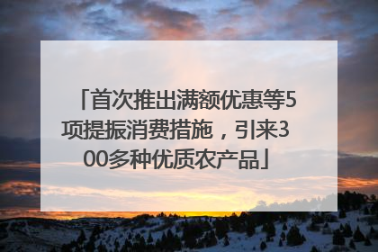 首次推出满额优惠等5项提振消费措施，引来300多种优质农产品