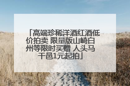 高端珍稀洋酒红酒低价拍卖 限量版山崎白州等限时买赠 人头马干邑1元起拍