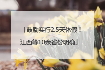 鼓励实行2.5天休假！江西等10余省份明确