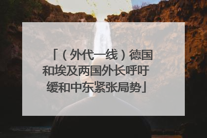（外代一线）德国和埃及两国外长呼吁缓和中东紧张局势