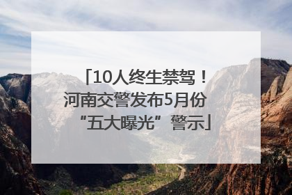 10人终生禁驾！河南交警发布5月份“五大曝光”警示