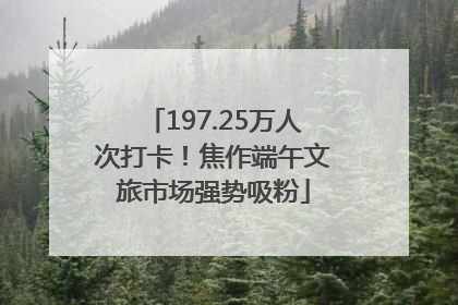 197.25万人次打卡！焦作端午文旅市场强势吸粉