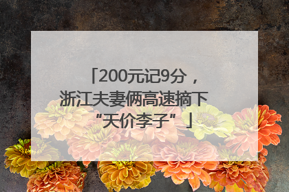 200元记9分，浙江夫妻俩高速摘下“天价李子”