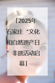 2025年石家庄“文化和自然遗产日”非遗活动启幕