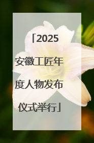 2025安徽工匠年度人物发布仪式举行