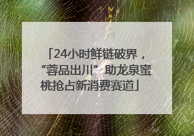 24小时鲜链破界，“蓉品出川”助龙泉蜜桃抢占新消费赛道
