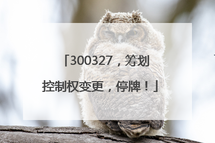 300327，筹划控制权变更，停牌！