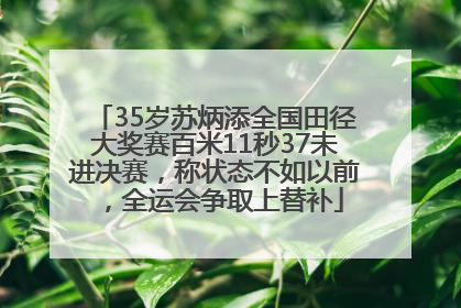 35岁苏炳添全国田径大奖赛百米11秒37未进决赛，称状态不如以前，全运会争取上替补