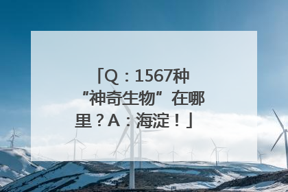 Q：1567种“神奇生物”在哪里？A：海淀！